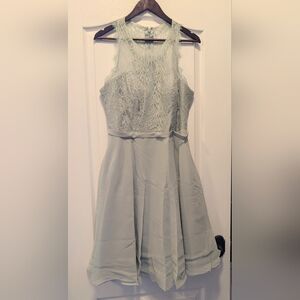 Gorgeous Azazie Lace Dress in Dusty Green